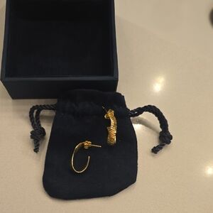 Gold-Tone Textured Hoop Earrings - Women Jewelry